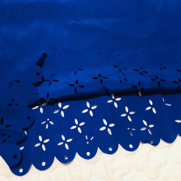 J.crew cobalt blue laser cut blouse - Picture 4 of 8